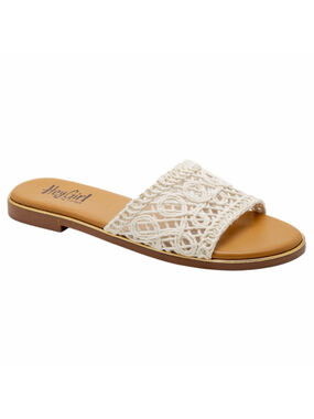 Hey Girl by Corkys Hey Beach Sandals Natural Crochet Slide Sandals Size 11